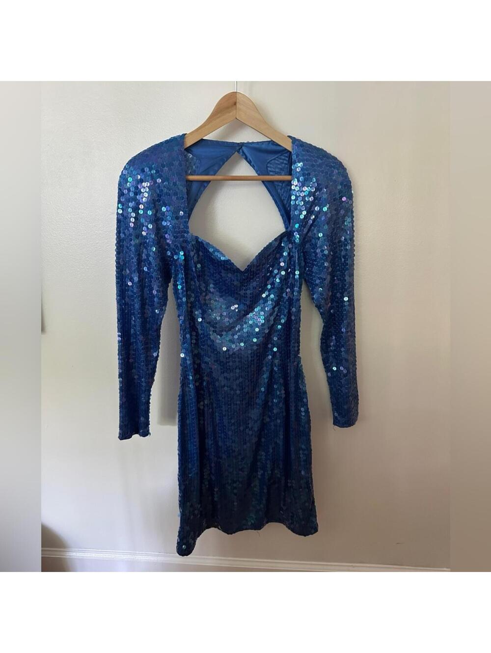 Vintage Backless Sequins Dress